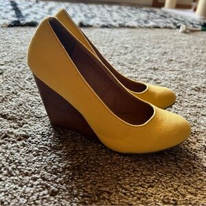 MIX No.6 Vintage Canvas Yellow Wedge Heels